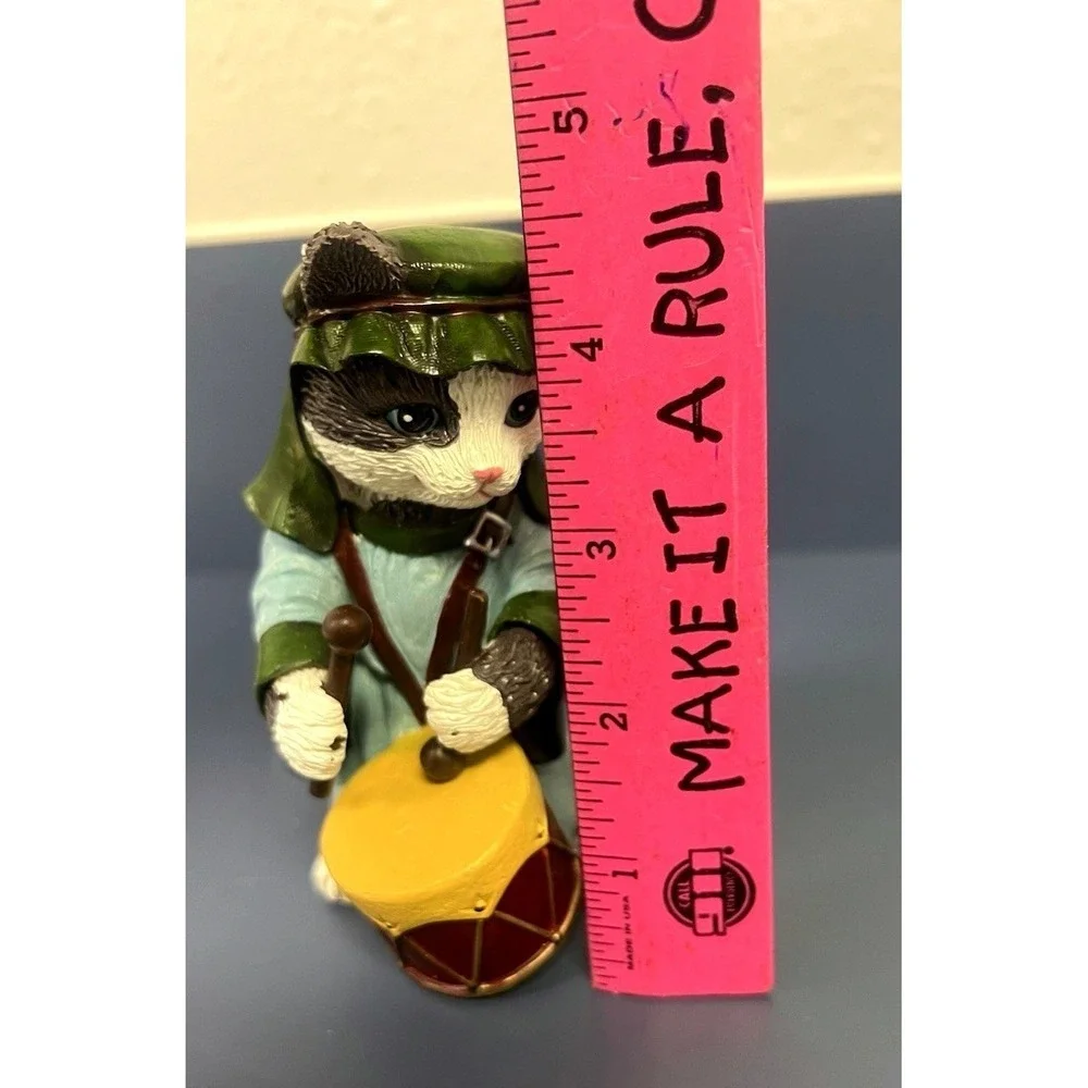 The Bradford Exchange #7 Drummer Cat PURR-fect Christmas Nativity Figurine 4.5